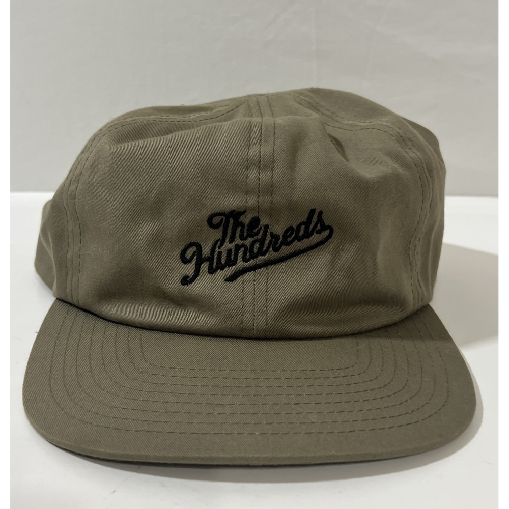 The Hundreds Olive Green Script Logo Cap with Black Embroidery